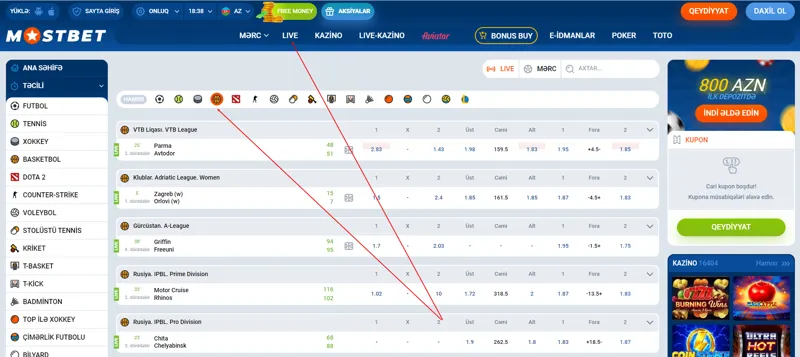 MostBet saytında qeydiyyat üsulları