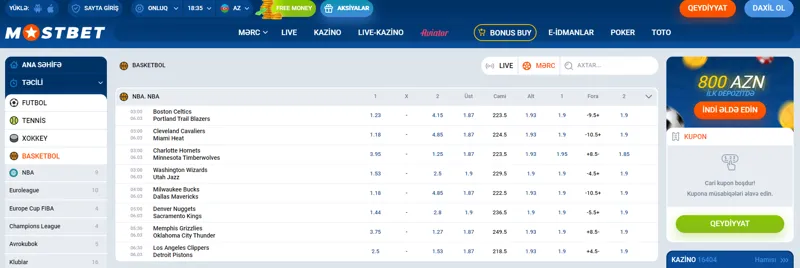MostBet saytında xokkey oyunları