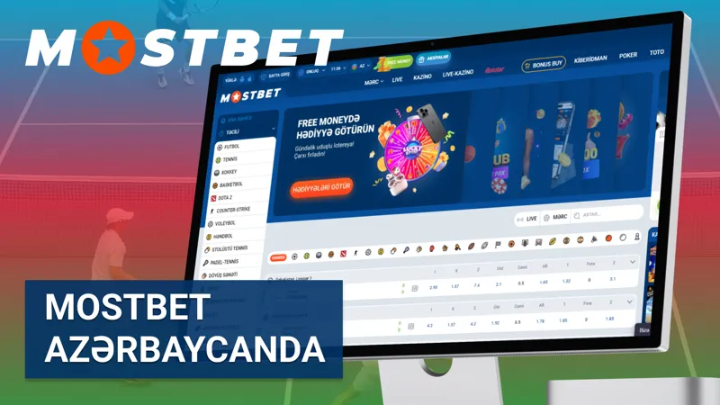 Mostbet kazinosu və Azərbaycanda idman mərcləri platformasının əsas səhifəsi