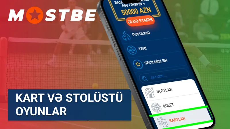 MostBet-də təqdim olunan kart və stolüstü oyunların seçimi