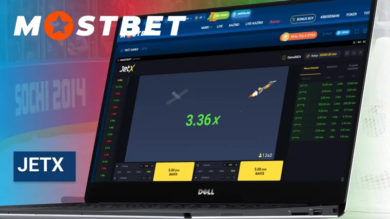 MostBet kazinosunda JetX oyunu ekran görüntüsü