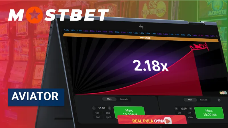 MostBet kazinosunda Aviator oyunu ekran görüntüsü