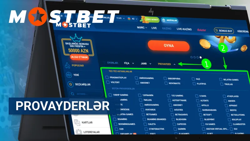 MostBet kazinosunda mövcud oyun provayderlərinin siyahısı